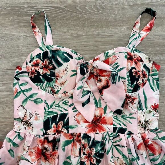 Band of Gypsies Mini Dress Pink Floral Print - Picture 3 of 7